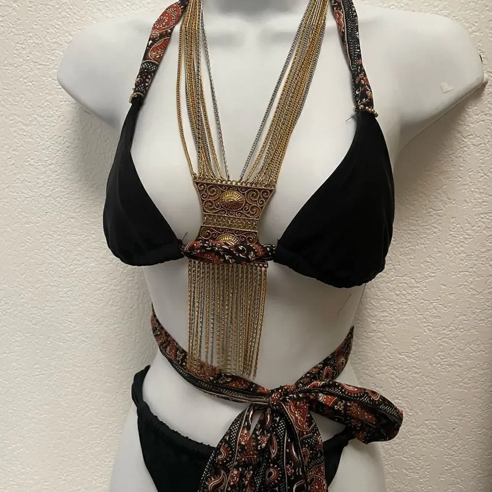 Handmade scarf bikini top
